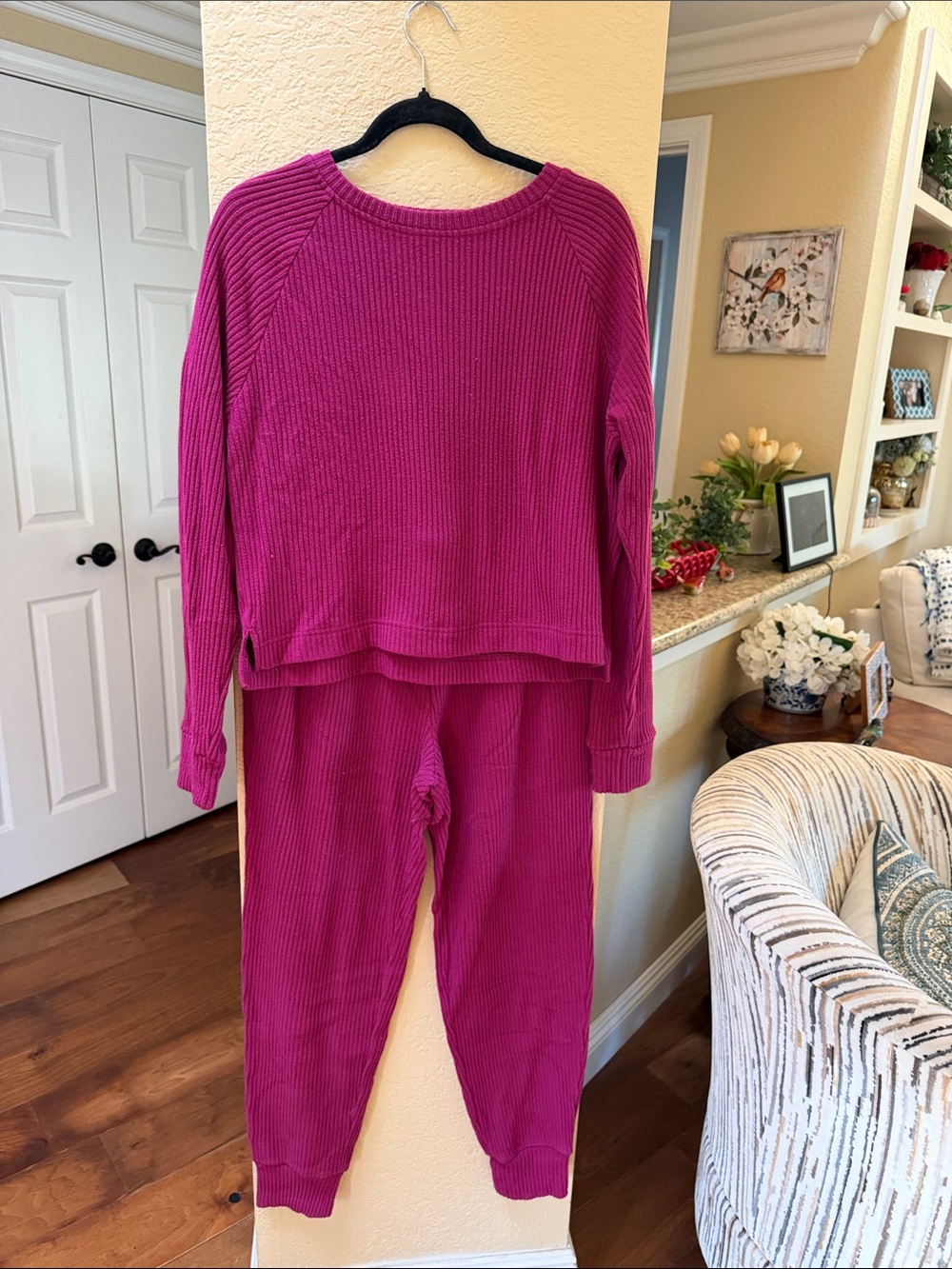 Zella Women's Cozy Ribbed Lounge Set - Magenta